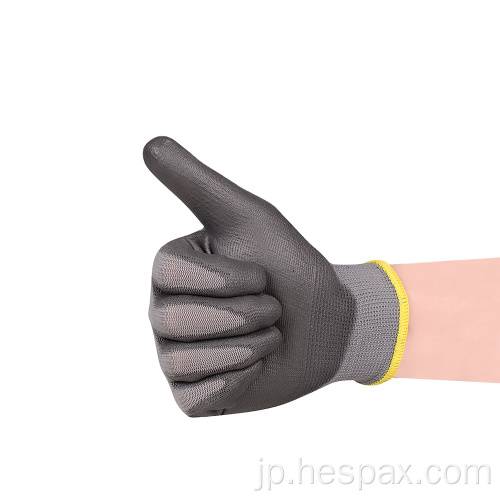 ヘスパックス作業手袋PUパームはクリーンルームを浸しました